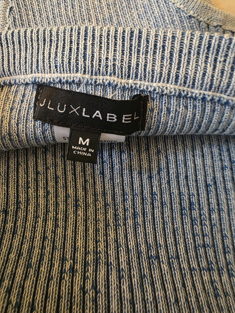 NWOT JLUXLABEL Light Blue Ribbed Knit Skirt & Body Suit - Picture 7 of 12